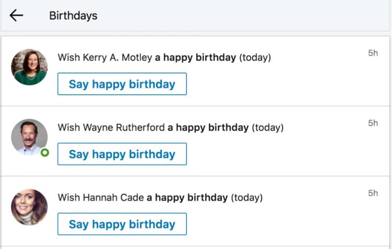 Does LinkedIn tell people its your birthday