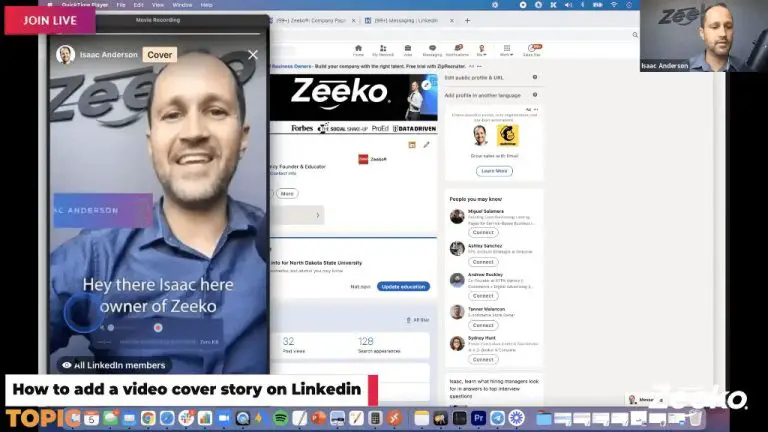 How do you add a video to your cover story on LinkedIn