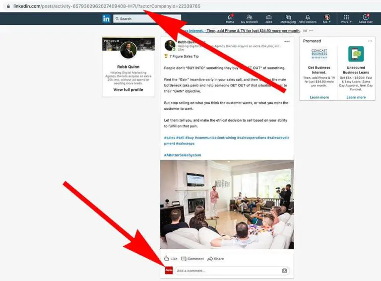 How do you link a company in a post on LinkedIn