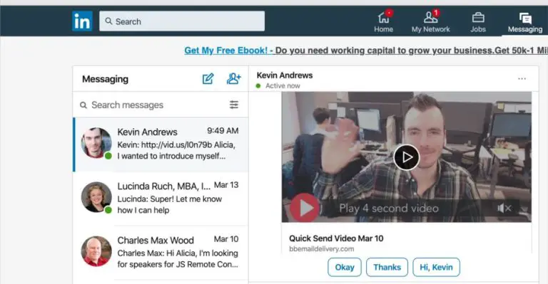 Does LinkedIn let you leave a video message