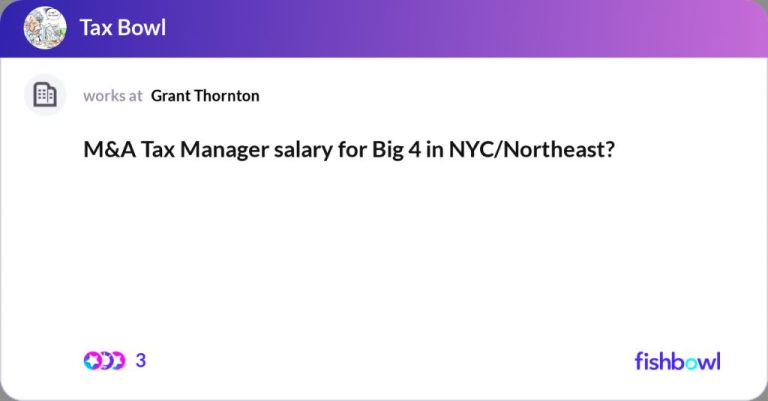 How much does an M&A tax manager earn in NYC