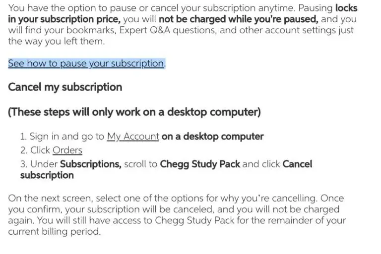 Why am I still getting charged for Chegg