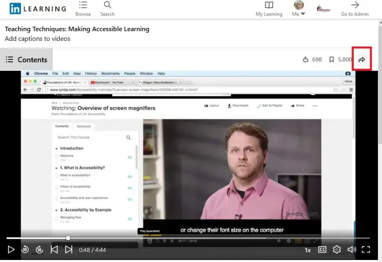 Can I share LinkedIn Learning videos with others