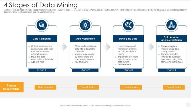 What are the 4 stages of data mining