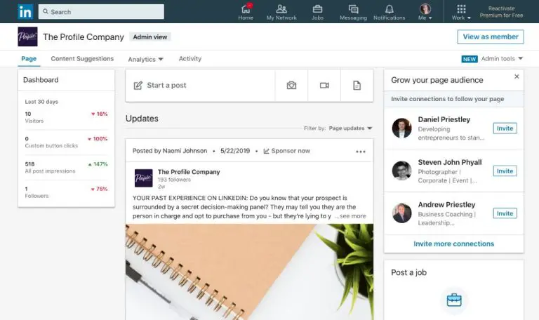 Can you connect with people on LinkedIn company Page