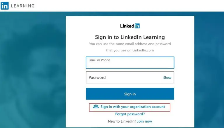 How do you log in to the LinkedIn Learning database