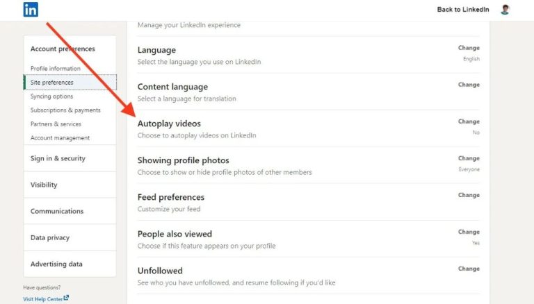 How do you get videos to autoplay on LinkedIn