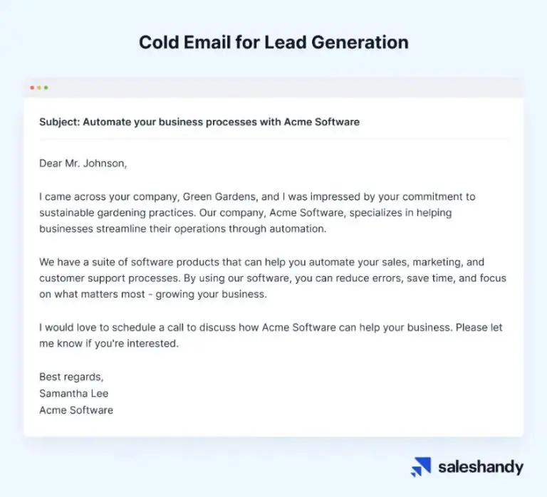 How do you write a cold email to generate leads