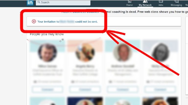 Why does LinkedIn fail to send invitations