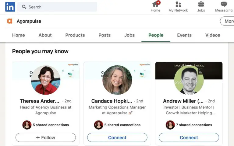 Can a LinkedIn business page connect with people