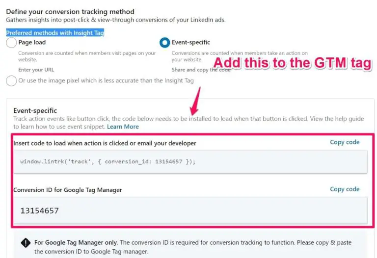 How do I track LinkedIn conversions with Google Tag Manager