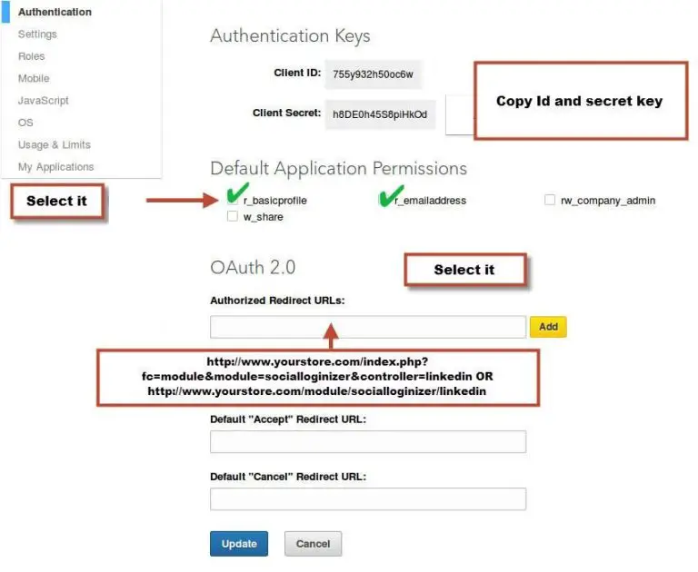 What is API key for LinkedIn