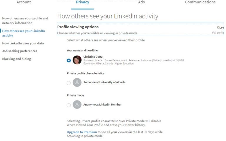 Will LinkedIn show who viewed profile in private mode