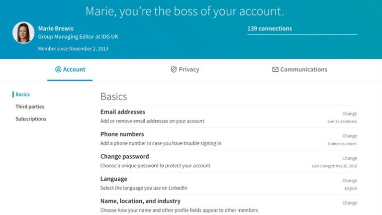 How do I change my company's LinkedIn password