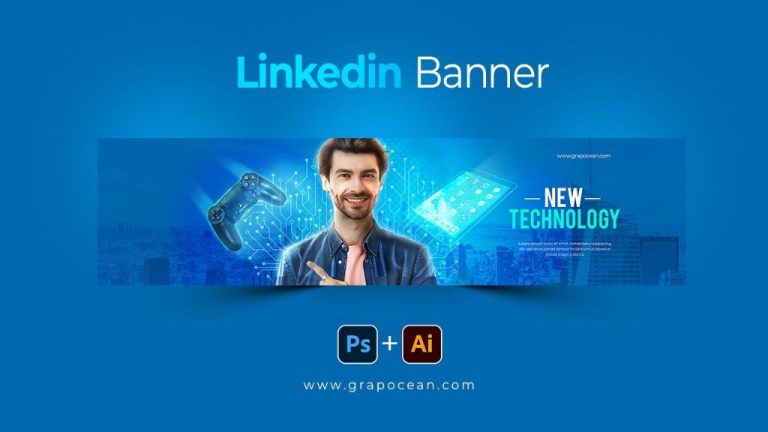 How do I make a LinkedIn banner in Photoshop