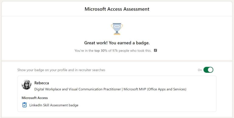 Where is my Excel badge on LinkedIn