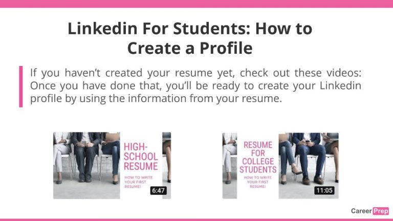 How do high school students create a LinkedIn profile