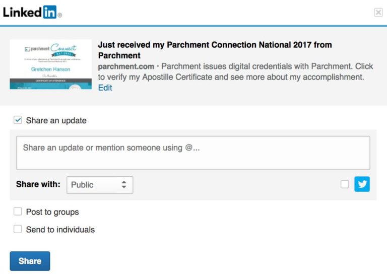 How do I share my graduation on LinkedIn