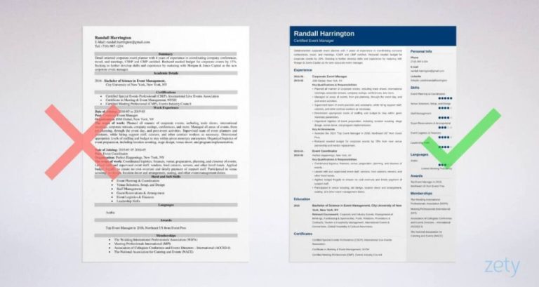 How do you write event management on a resume