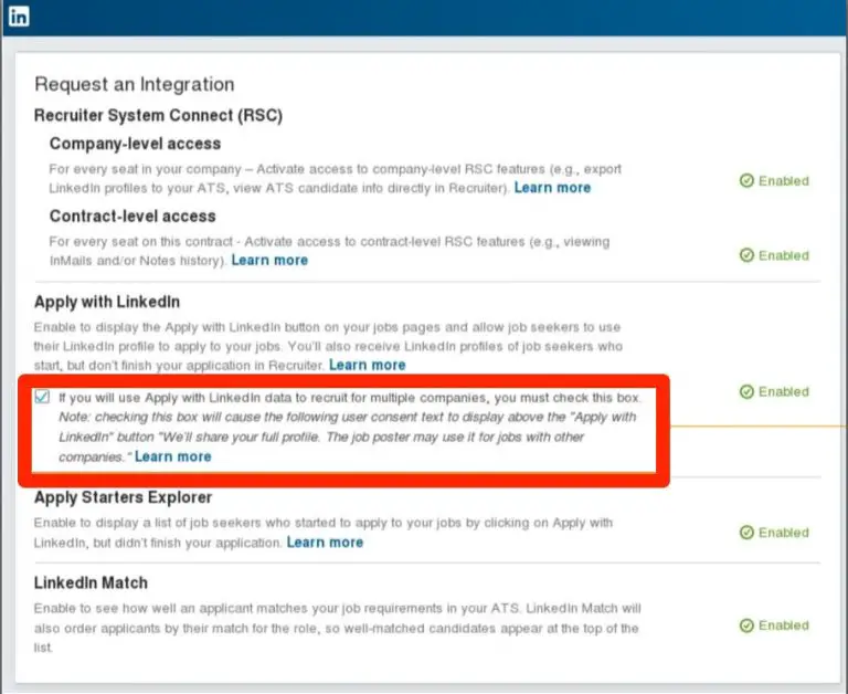 How to turn on job application confirmations setting in LinkedIn