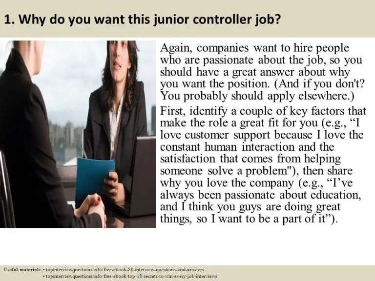 What does a junior controller do