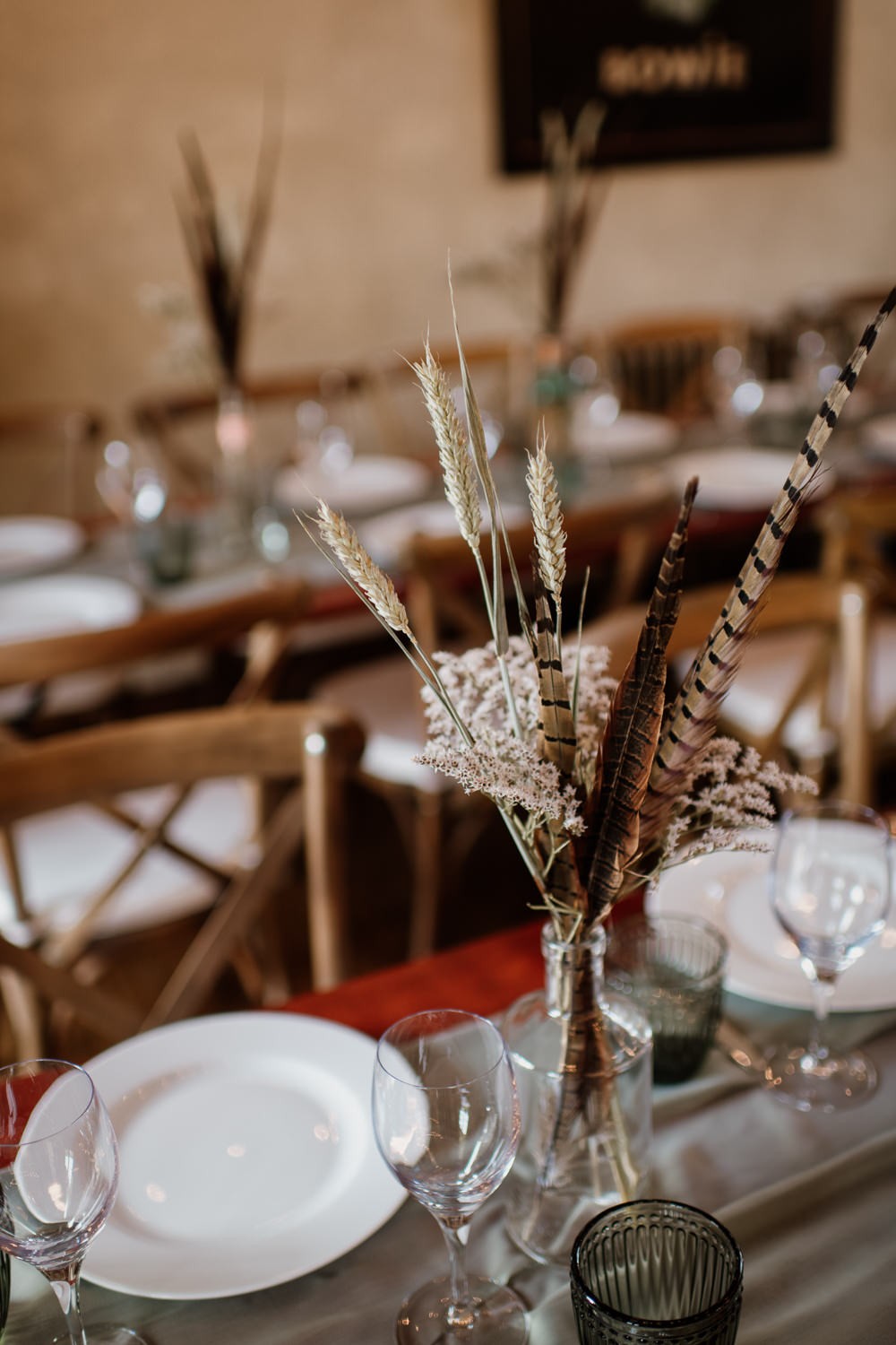 Feathers Wheat & Dried Flowers