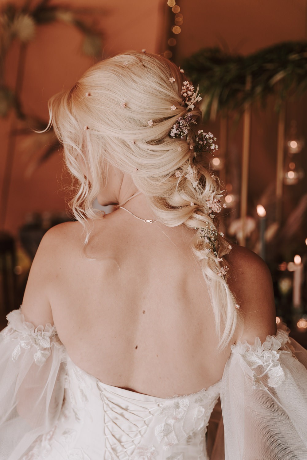 Delicate Flower & French Plait Ponytail