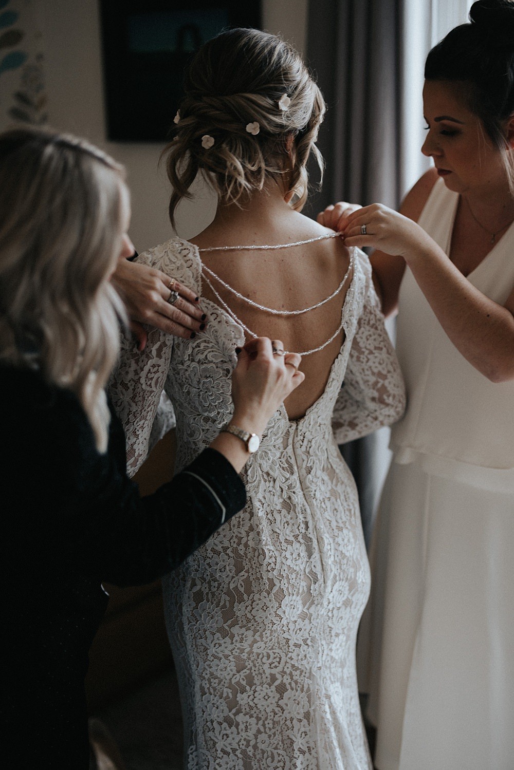 Stylish Monochrome Industrial Winter Wedding