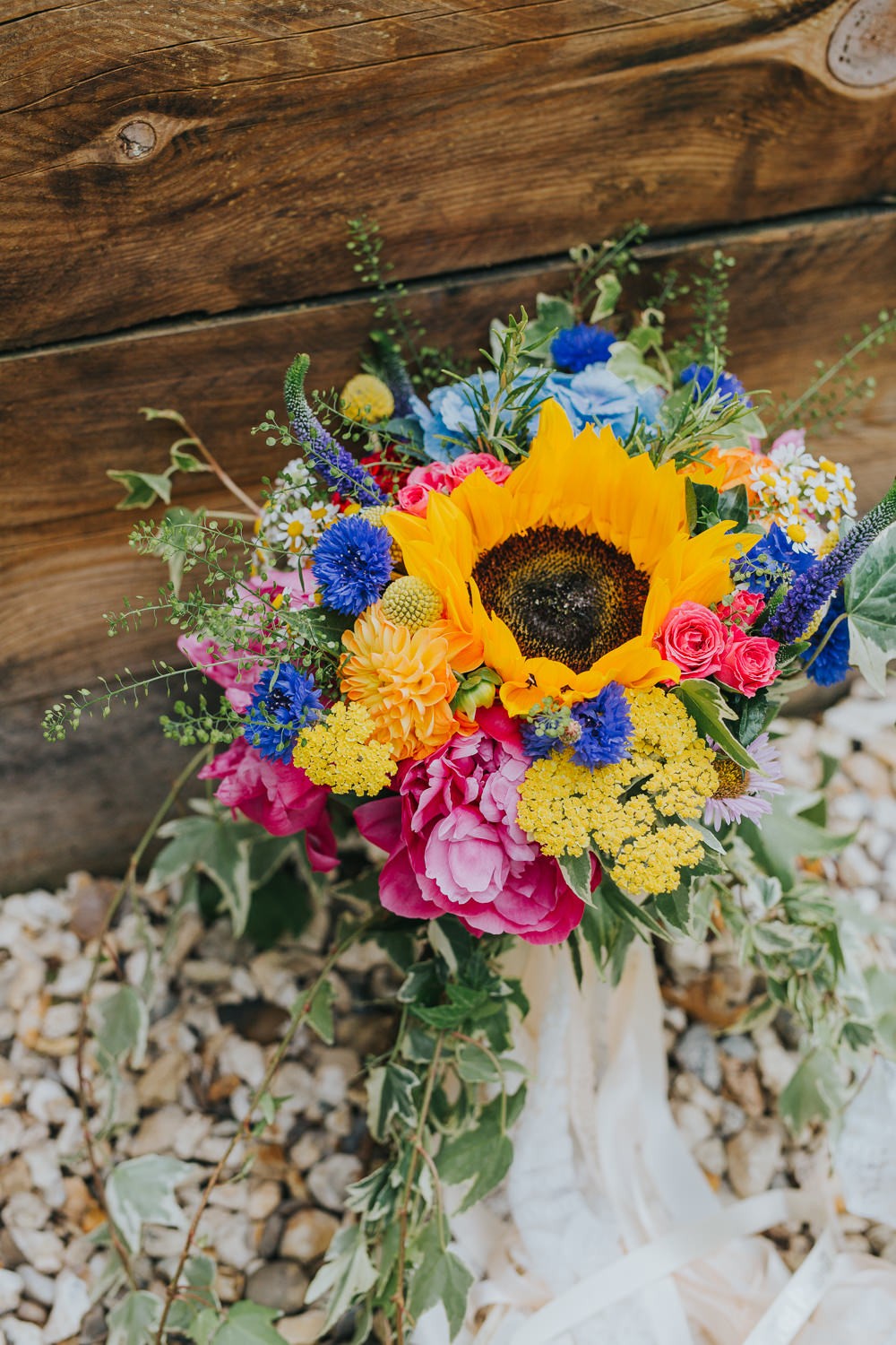 Yellow Blue & Pink Bouquet