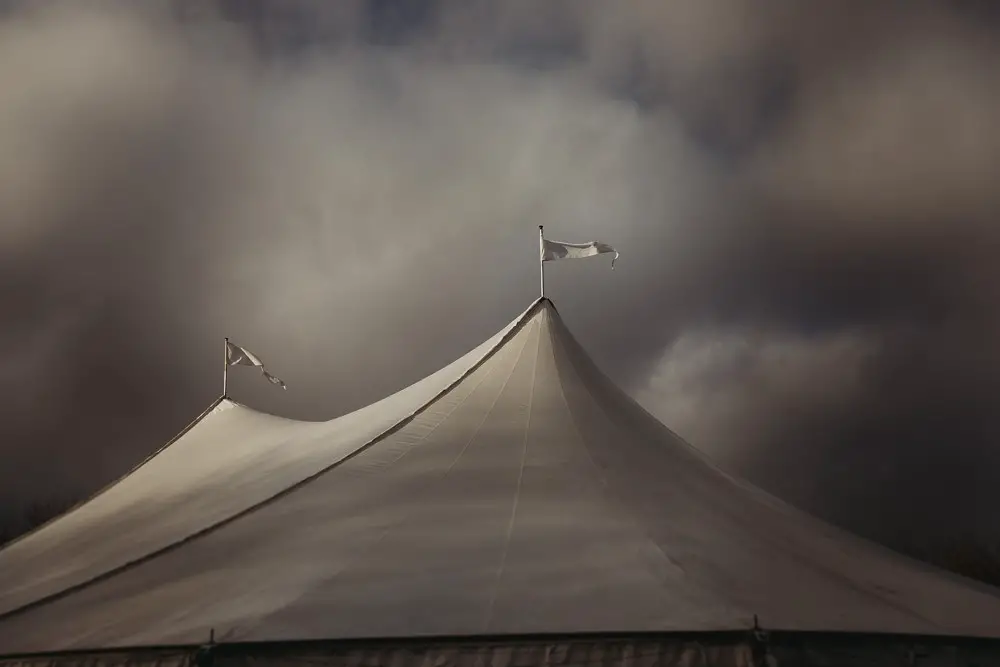 Magical Christmas Marquee Wedding with Twinkling Fairy Lights