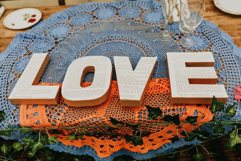 Relaxed Outdoor Wedding with 1000 Rainbow Origami Cranes