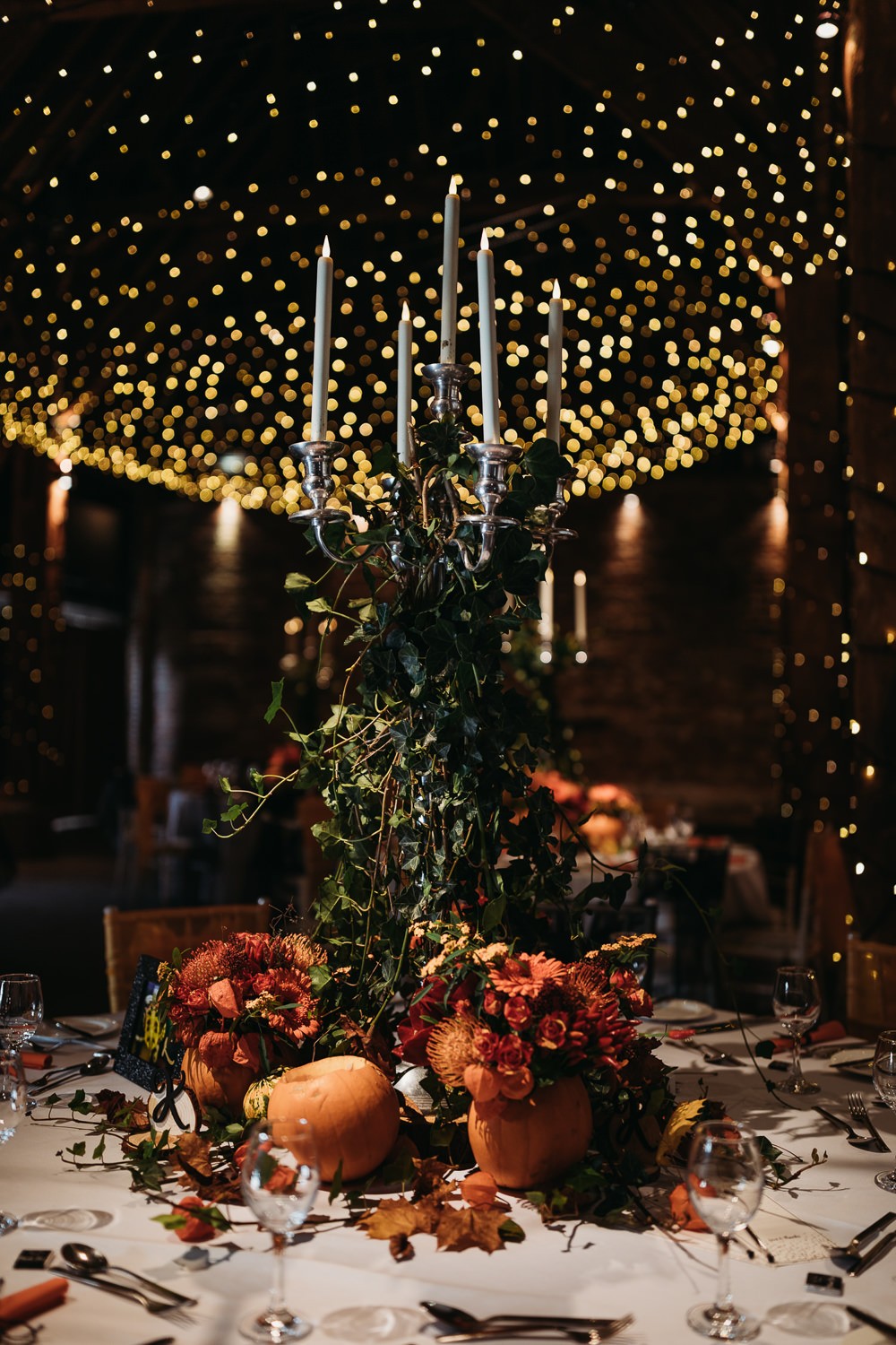 Dark & Moody Halloween Wedding Featuring Pumpkins & Smoke Bombs