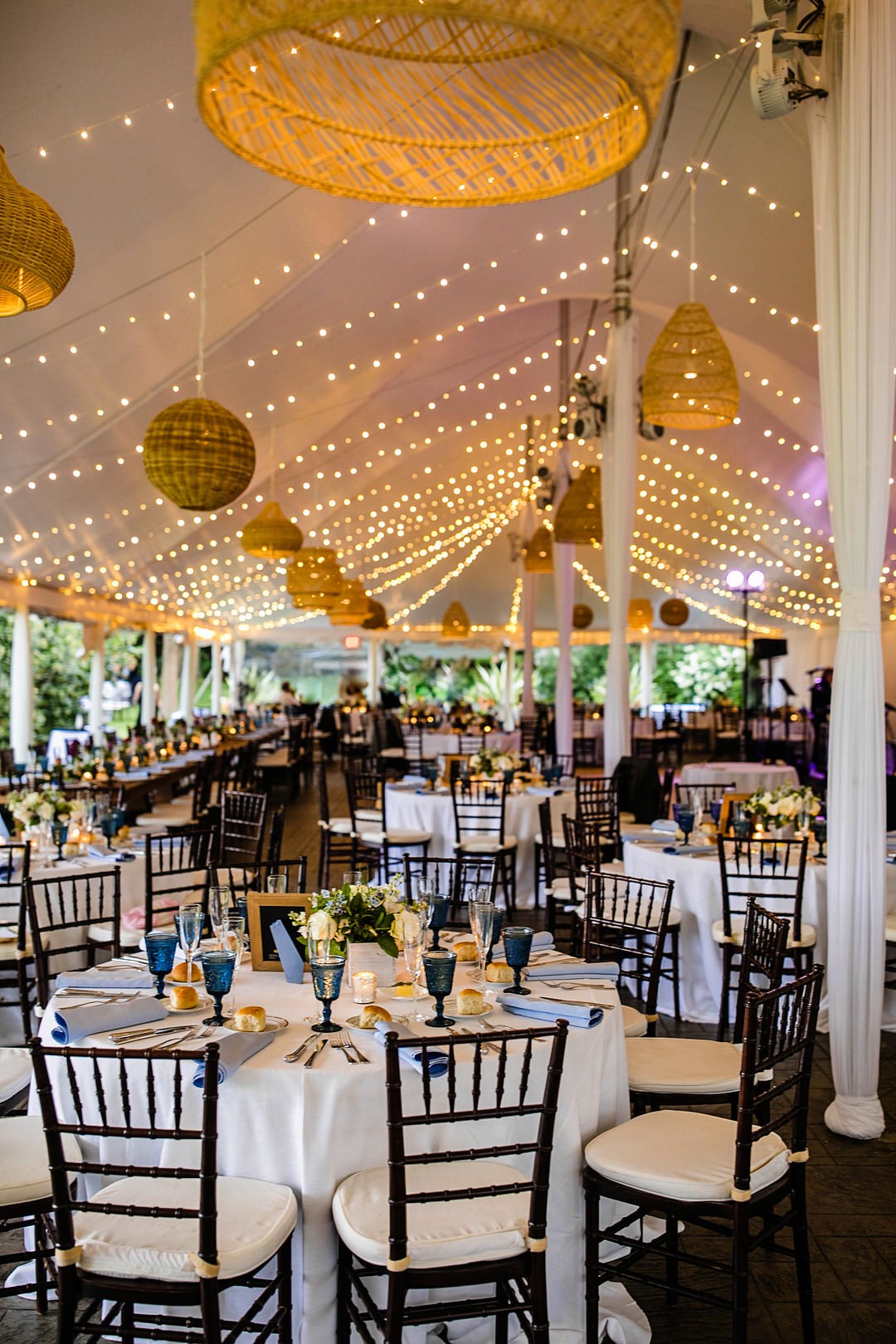 Wicker Lampshades & Fairy Lights