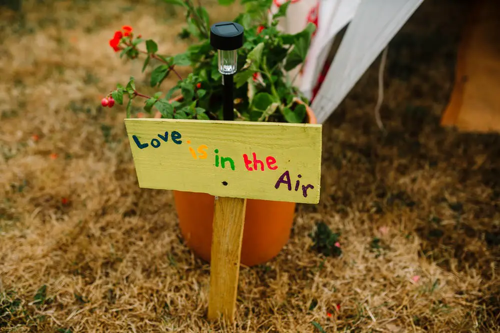 Fun & Colourful Festival Camp Wedding in a Field