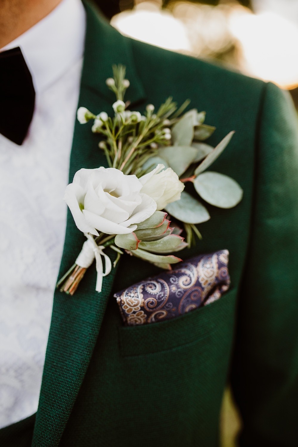 Greenery & White Buttonhole