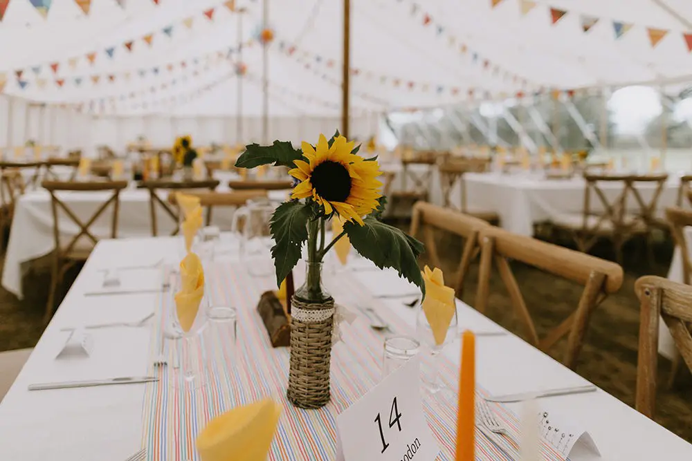 Home Made Eco Friendly Wedding with Home Grown Sunflowers