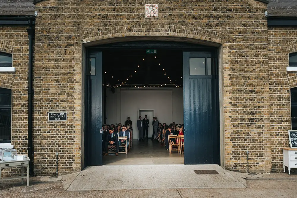 Fun London Wedding in a Warehouse with a Sequin Wedding Dress