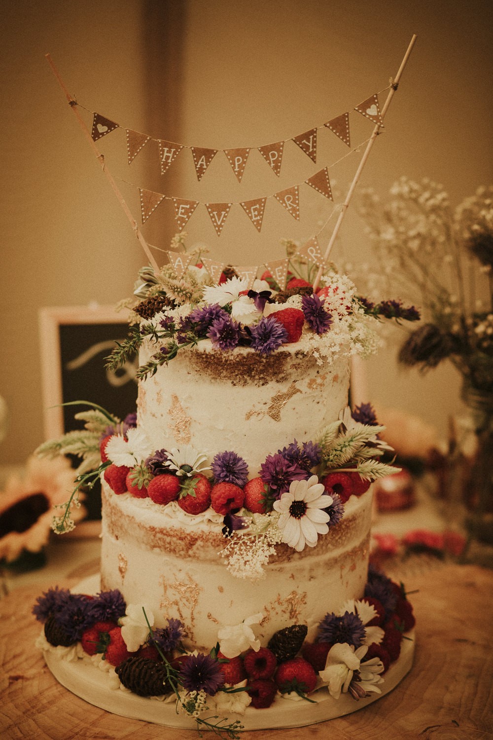 Semi-Naked Two-Tier Cake