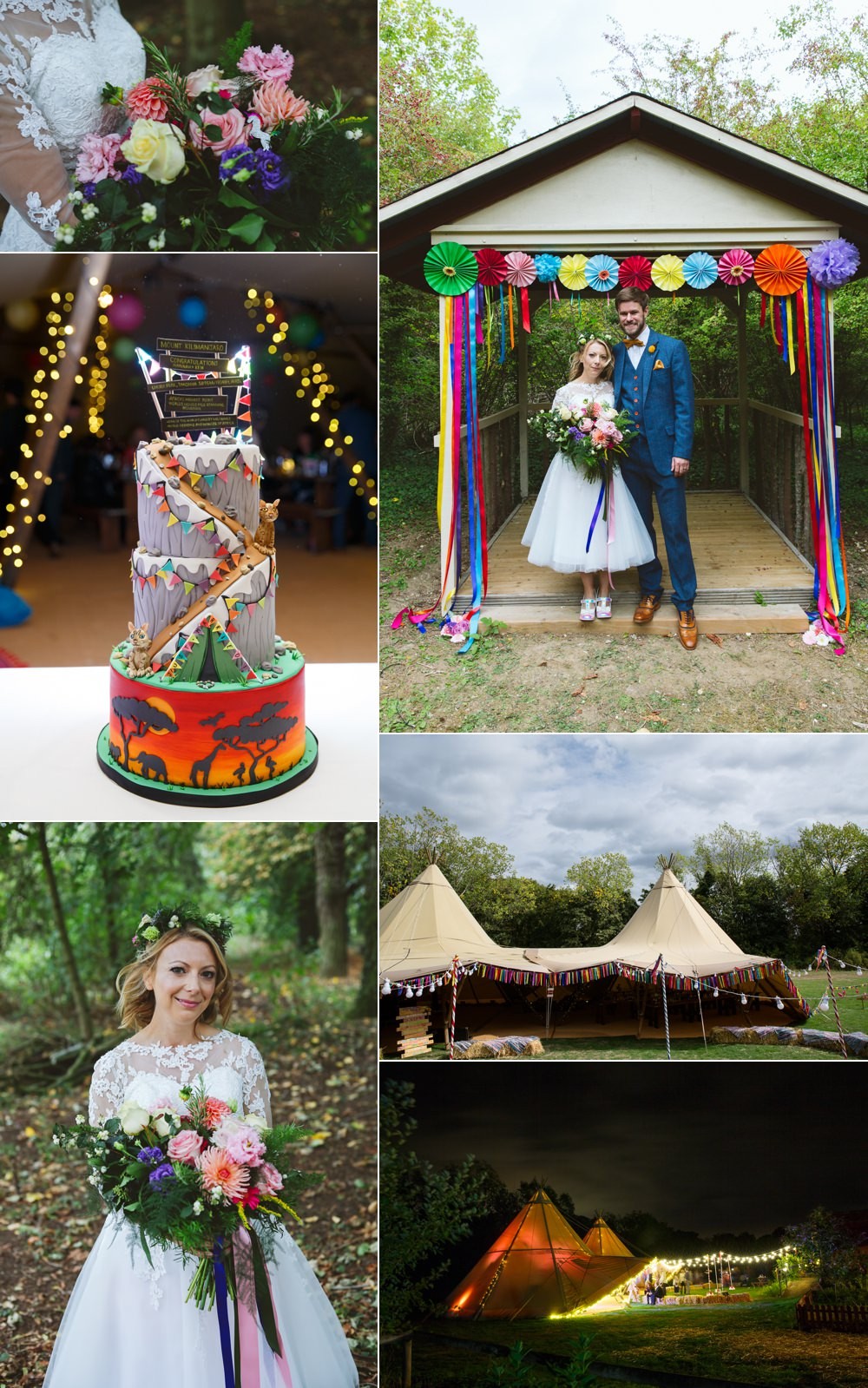 Fun Rainbow Tipi Wedding