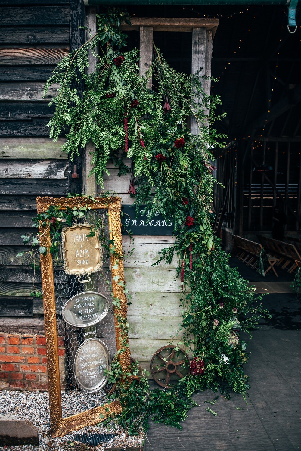 Dark Autumnal Moody & Romantic Red & Greenery Wedding